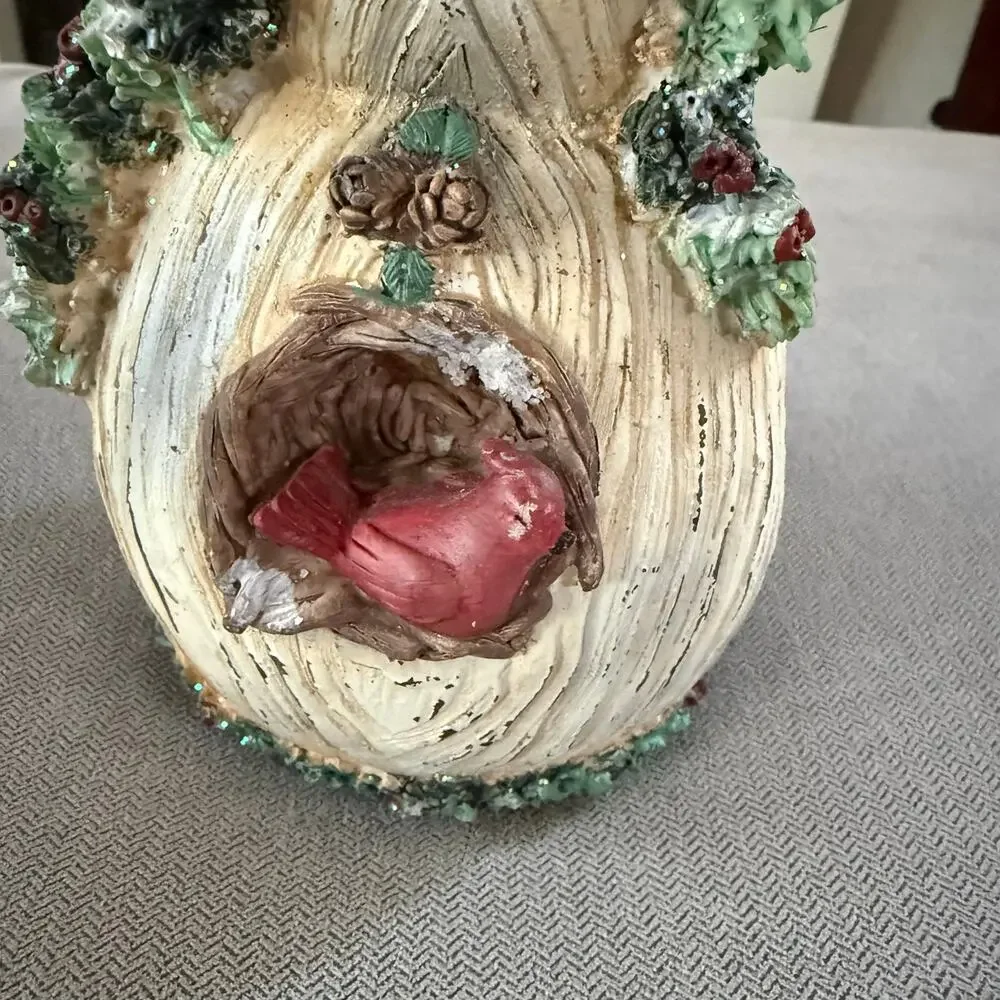 Vintage Style Snowman Cardinal Birdhouse Christmas Winter Figurine Decor 8